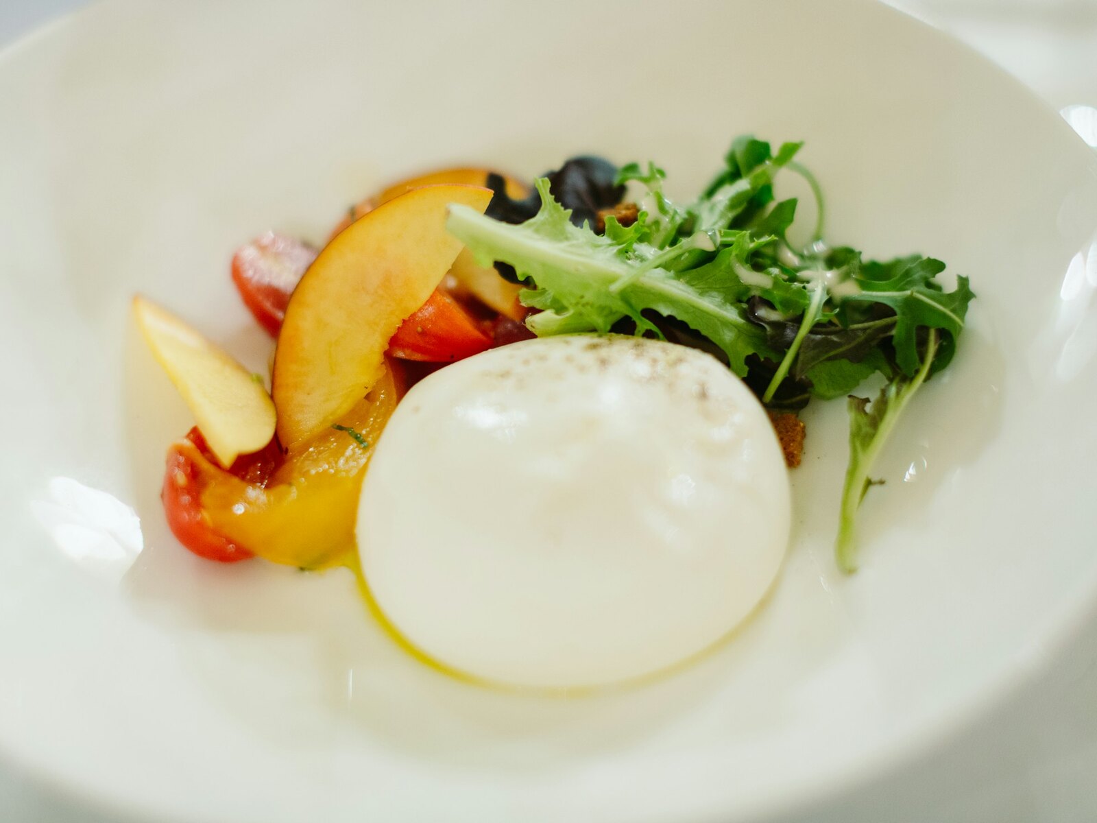 Burrata with grilled peach